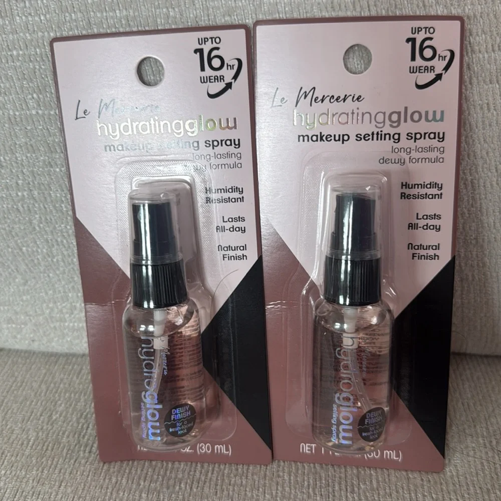 NWT- Le MERCERIE 2 pack Hydrating Glow Makeup Setting Spray - Clear/Dewy Finish